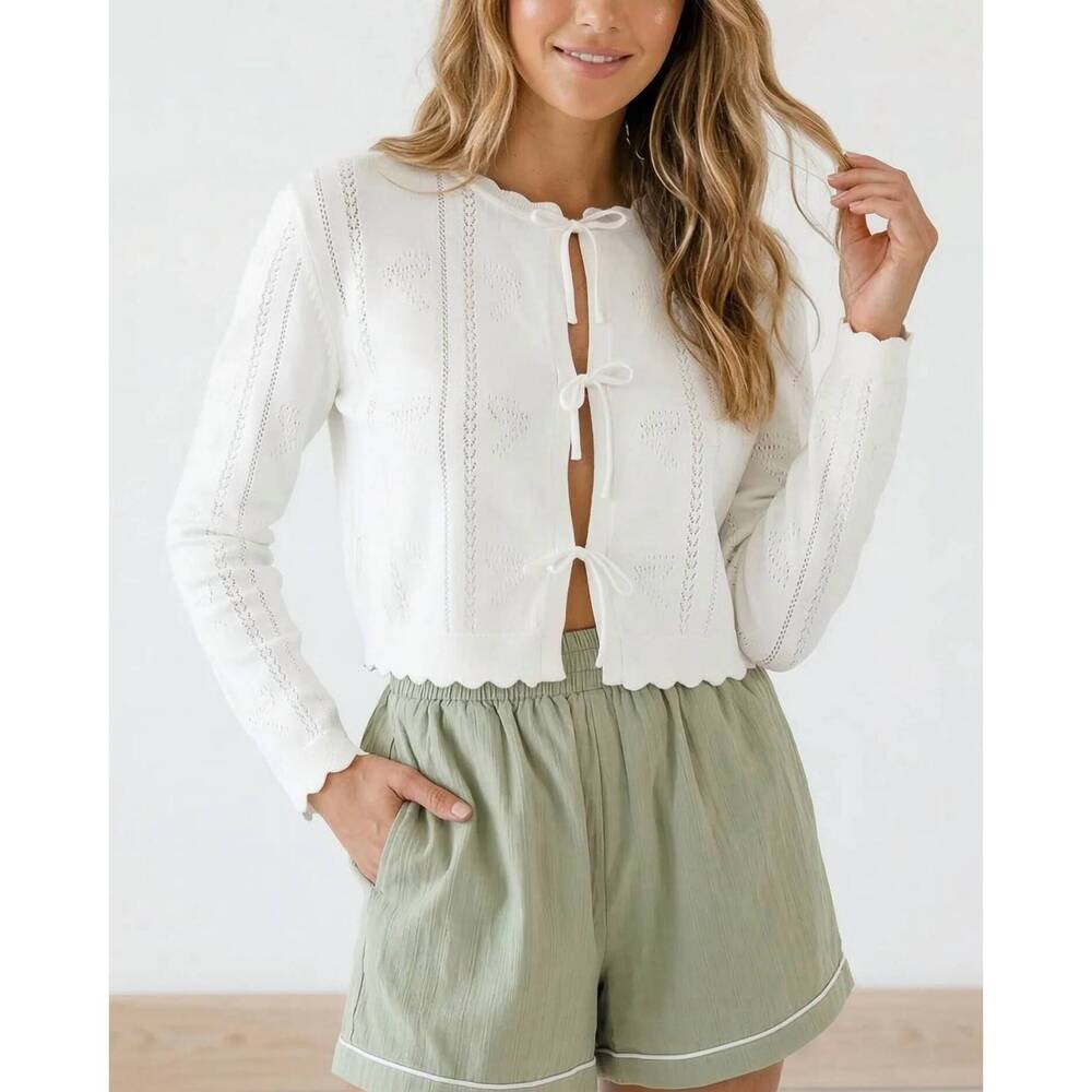 NEW MABLE spring evening cardigan in white
